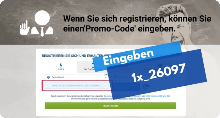 Welcher Bonuscode für 1xbet?