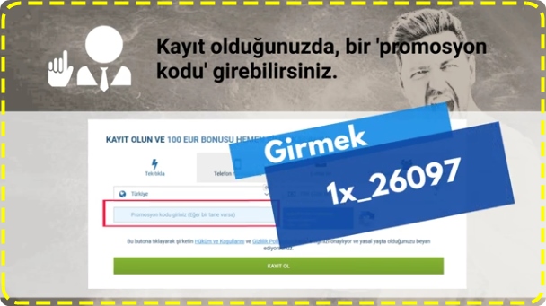 Kayıt sırasında promosyon kodu